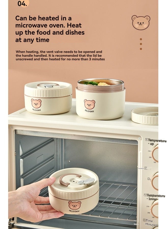 Beauenty Microwaveable 3 Tier Thermal Lunch Box Portable Insulated Lunch Containers With Bag, Leakproof Stackable Stainless Steel Food Container For Adults Kids - Image 4